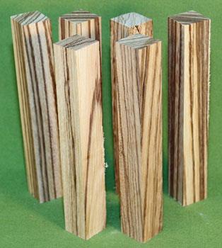 Blank #327 - Zebrawood Pen Turning Blanks, Set of 6,  7/8" x 7/8" x 6" ~ $9.99